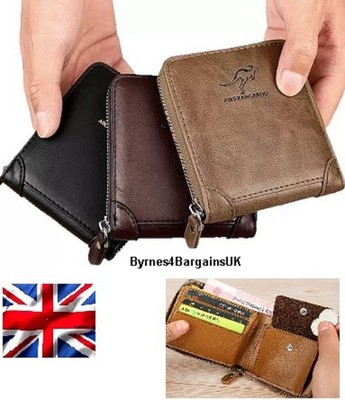 Leder Geldbörse RFID SAFE Kontaktlos Kartenschutz mit Münzfach UK