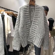 Womens Sweater Cardigans Outwear Knitting Chunky Knitted Loose Oversize Coat New