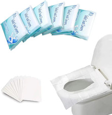Disposable Toilet Seat Covers, Flushable, White, 10-Pack, Travel-Friendly