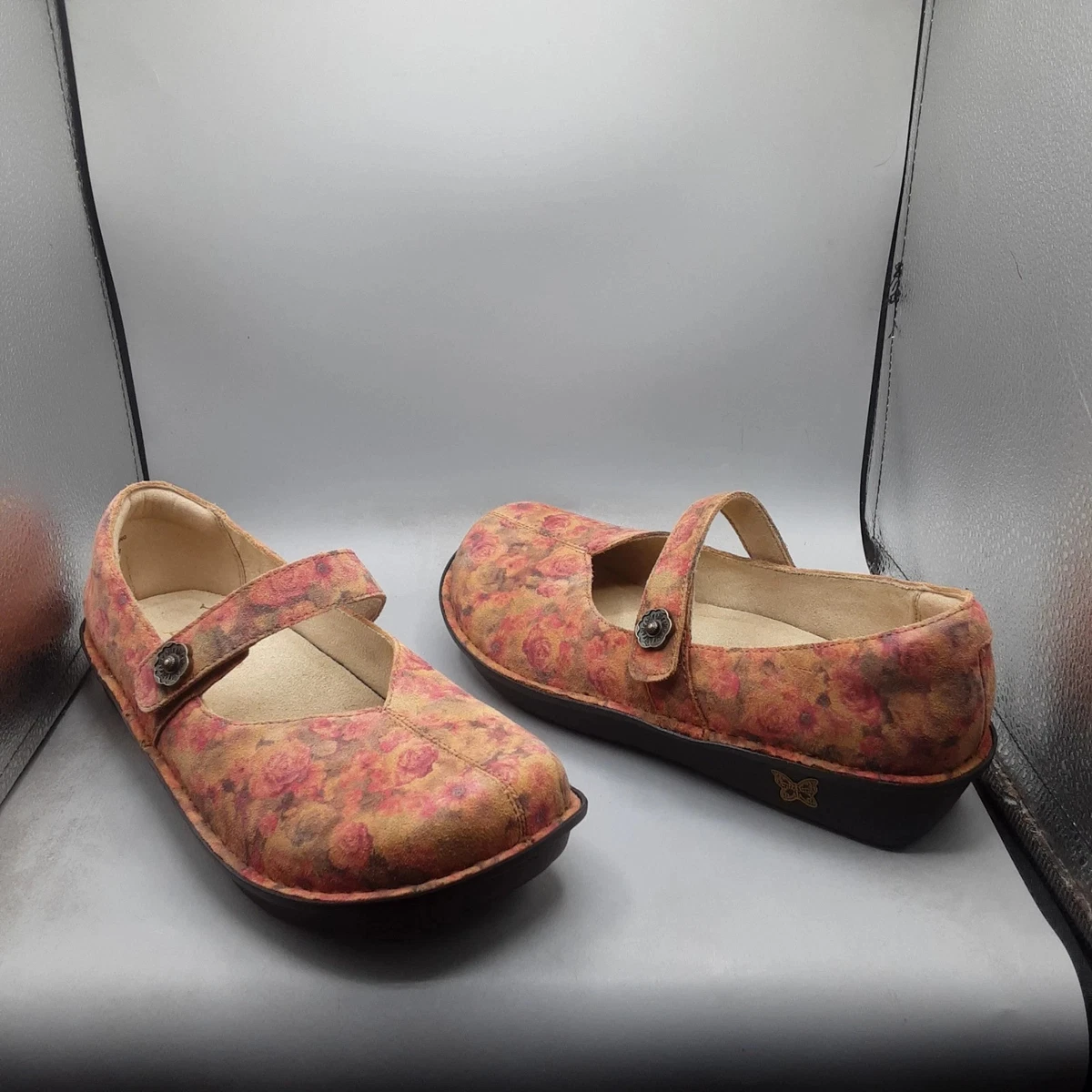 Alegria Floral Embossed Mary Jane  Loafers in Brown Alegria Mary Jane Floral Comfort Shoes for Women for sale | eBay main image 3
