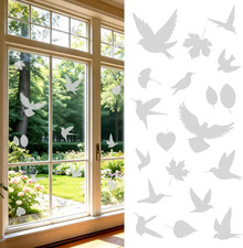 Anti-Collision Window Decals - 6 Sheets of Bird  Leaf Patterns for Home Decor
