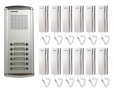 COMMAX 12-Apartment Audio Intercom KIT DR-12AM x1/ DP-SS x12/12V Power Supply x1