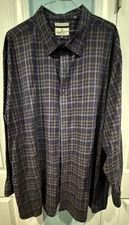 Oak Hill Men’s Big n Tall 4XLT Medium Plaid Deep Navy, Purple, Olive, Sky Blue