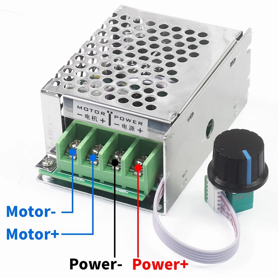 10-60V PWM DC Motor Variable Speed Controller Regulator Dimmer 12V 24V  36V 20A - Image 3 of 4
