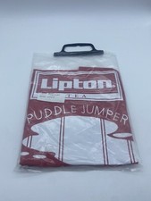 Lipton Tea Puddle Jumper Poncho-Vintage-Red Plastic-Original Pkg One Size  / Bev