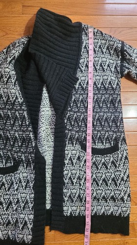 Cynthia Rowley schwarz Wolle Alpaka Cardigan Pullover Jacke Mantel Medium Taschen - Bild 7 von 10