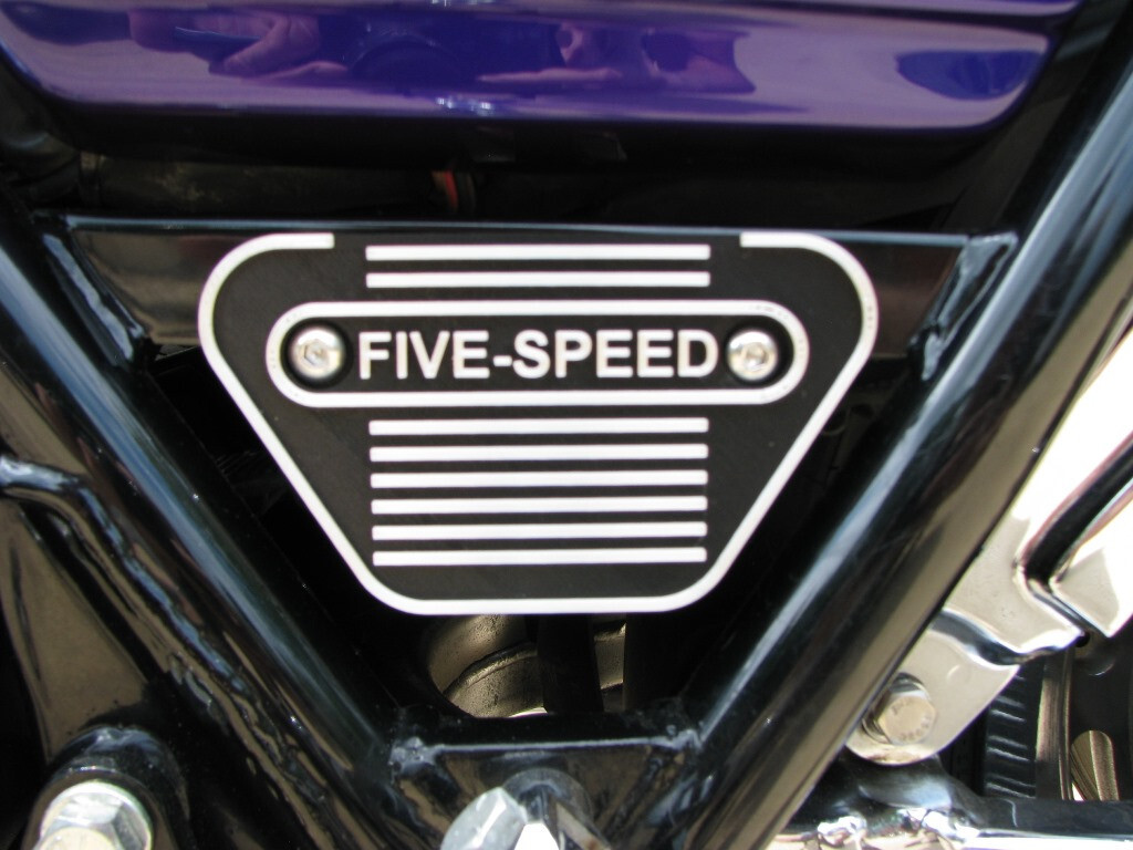 HARLEY FXR FIVE SPEED SIDE FRAME COVER BADGE PLATE STAINLESS
