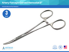 Artery Forceps Curved Hemostat 5" Mosquitoes Set of 3 ARTMAN