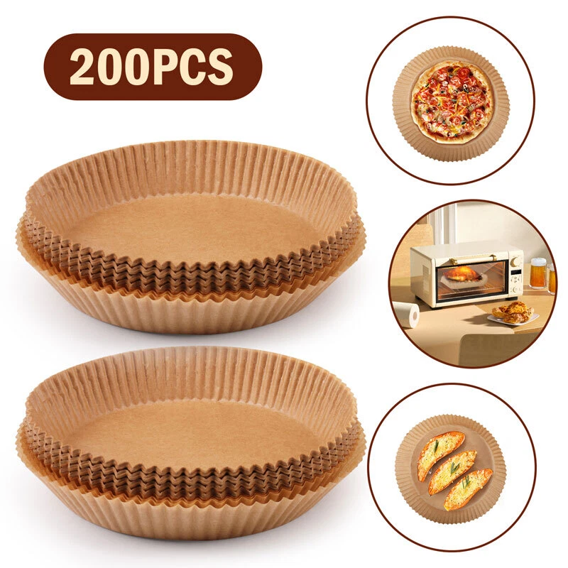 Air Fryer Liners 100/200Pcs Disposable Parchment Paper Liner Non Stick Food Safe Air Fryer Liners 100/200Pcs Disposable Parchment Paper Liner Non Stick Food Safe