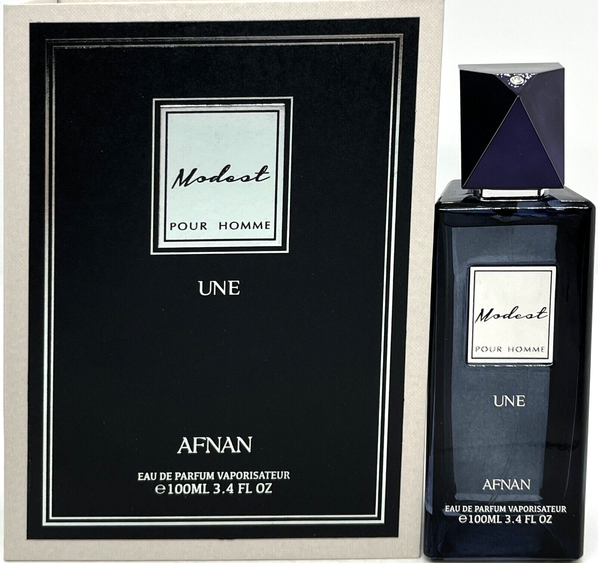 AFNAN MODEST POUR HOMME UNE Eau De Parfum Spray 3.4 Oz / 100 ml