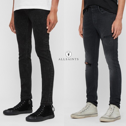 Pantalones de mezclilla ajustados para All Saints elásticos negros apuros de en estilos | eBay