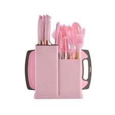 19 Piece Kitchenware Utensils and Knife Set- includes: 9 Piece Sili... Fast Ship