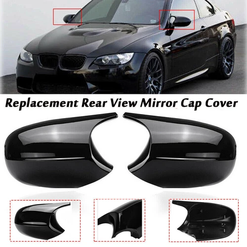 Black Side Wing Mirror Caps Cover M3 Style For BMW E90 E91 E92 E93 2007-2013