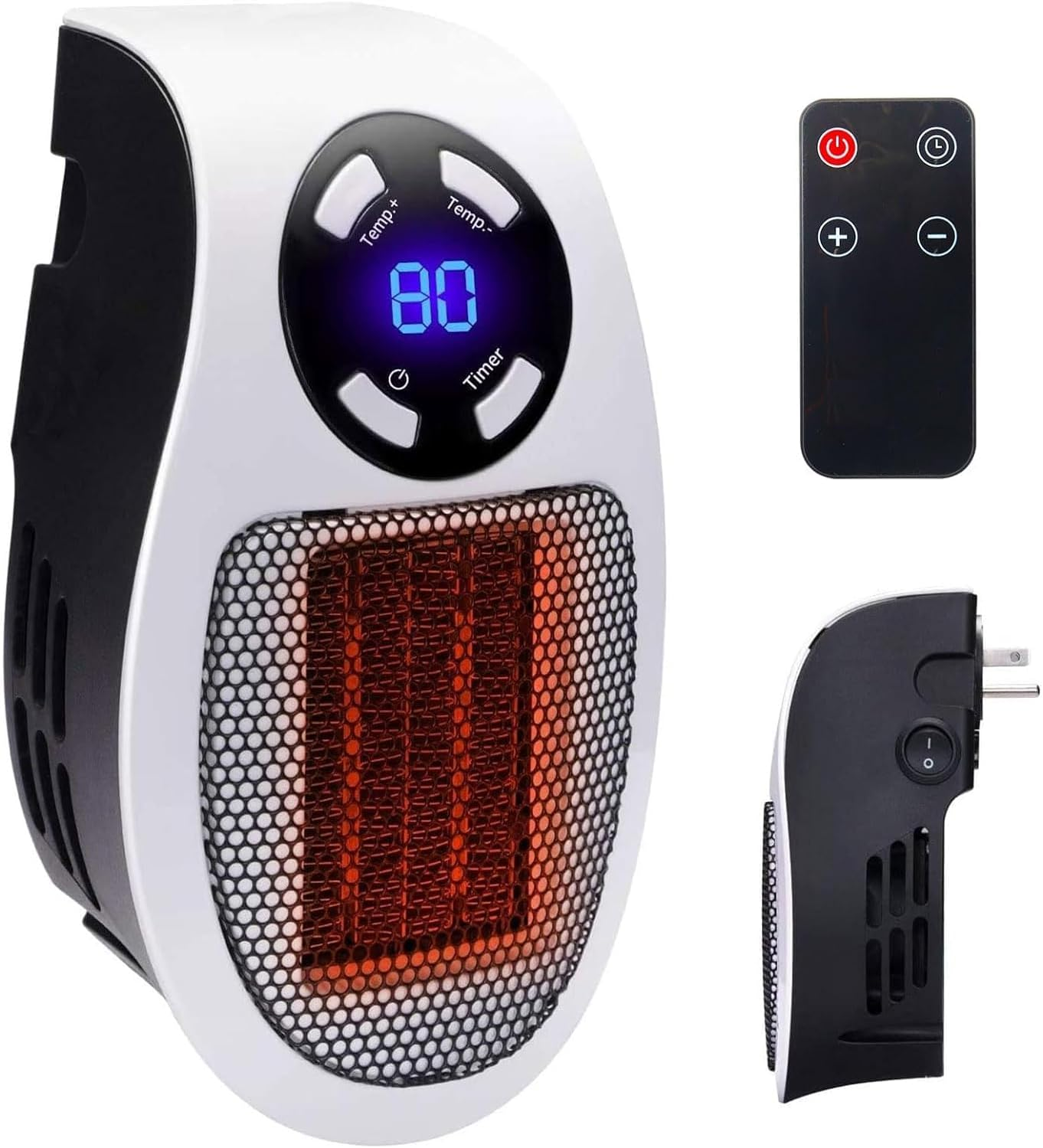 450W Space Heater, Remote Wall Outlet Electric Space Heater as Seen on TV with A