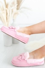 LADIES INDOOR OUTDOOR SOFT WARM WOMENS FLAT BEDROOM MOCCASIN SLIPPERS