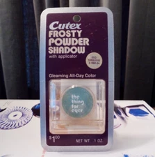 VINTAGE CUTEX THE THING FOR EYES EYESHADOW ON HANG CARD IN TURQUOISE NEW SEALED