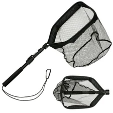 Portable Folding Landing Net Handheld Telescopic Handle with Rope Lure Stream