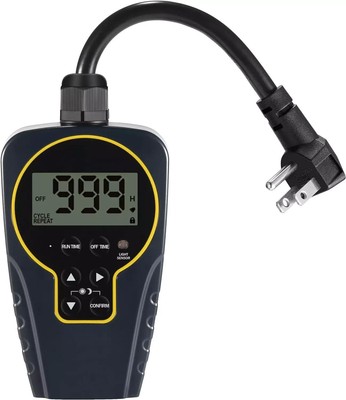 1 S To 999 H Short/long Onoff Interval Repeat Cycle Timer Plug Outlet With Count
