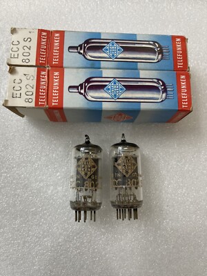TELEFUNKEN　テレフンケン　ECC82 Telefunken ECC802S 6189 12AU7WA ECC82 NOS NIB Same Codes Matched