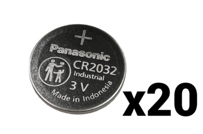 20 TWENTY PANASONIC CR2032 BULK CR 2032 3V LITHIUM COIN CELL BATTERY EXP 2032