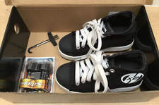 Great Condition Black And White Kids Heelys ( Size 12 ) 