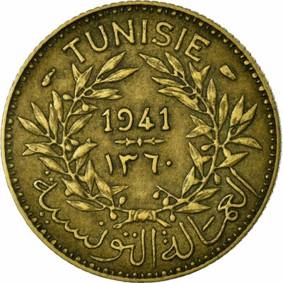 [#318256] Münze, Tunesien, Anonymous, Franc, 1941, Paris, SS, Aluminum-Bronze, K - Bild 1 von 2