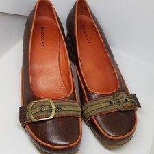 Brown chocolat wedge with top buckle 39