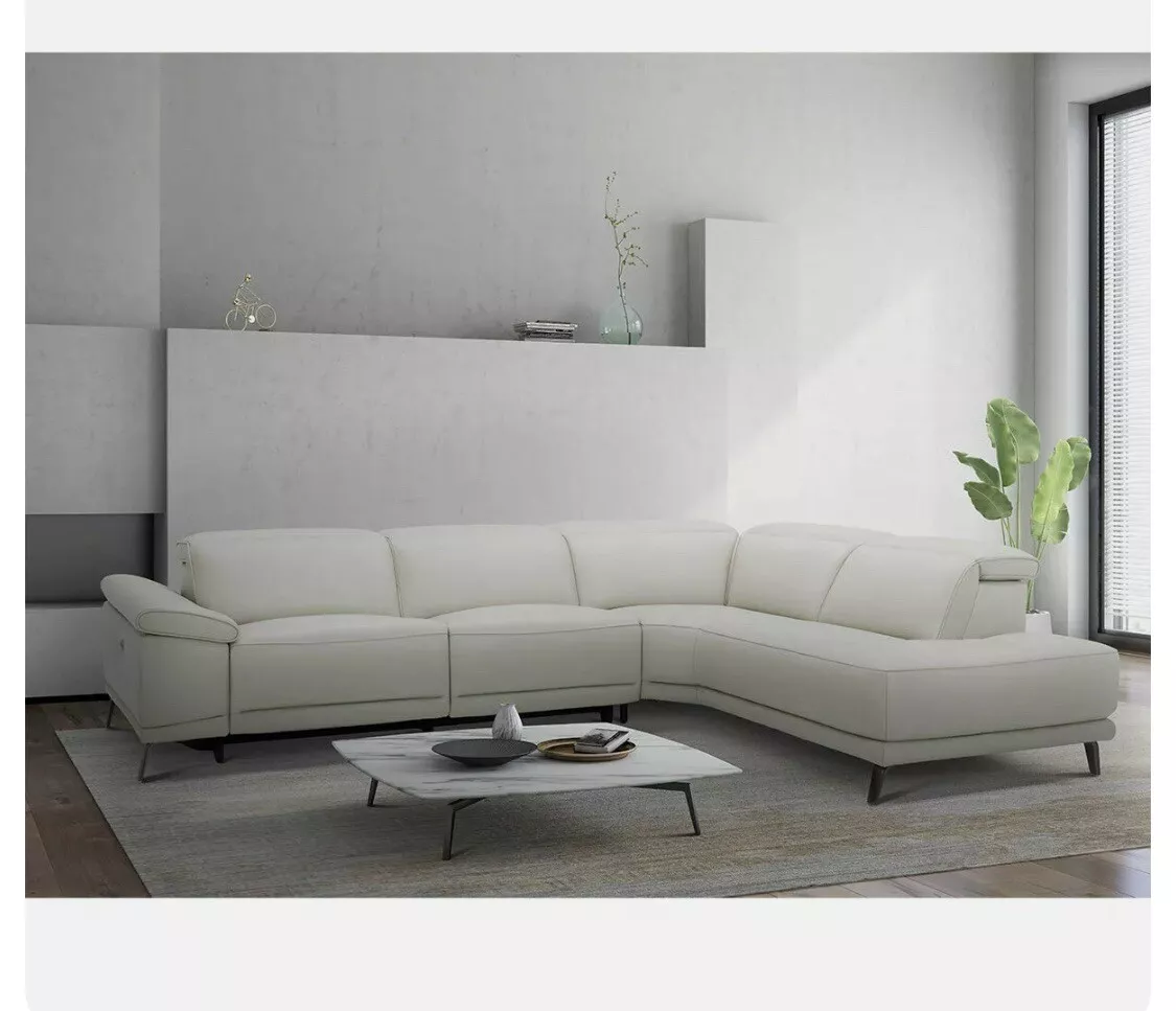 Gilman Creek Rachel Light Grey Leather Power Reclining Sectional