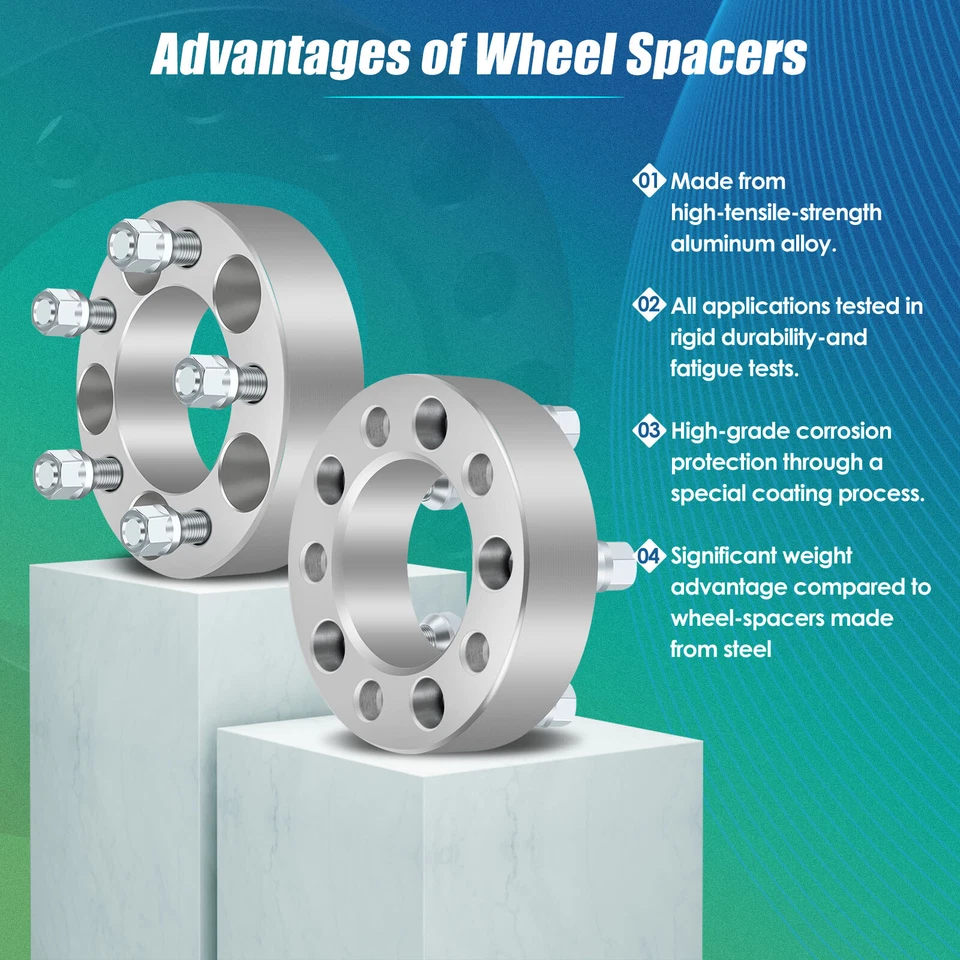 4 piezas espaciadores de rueda 1,5" 5x4,5 5x114,3 para Hyundai Santa Fe Mazda 5 Toyota Tacoma Foto 4 de 4