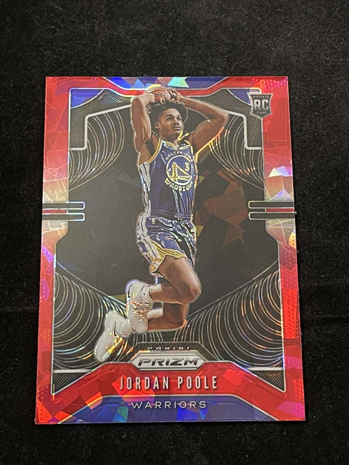 2019-20 Panini Prizm Jordan Poole Red Cracked Ice SP RC Rookie #272 Wizards