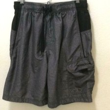 Speedo Swim Trunks Grey with black accent Fabric-100 Polyester Size-Medium wai