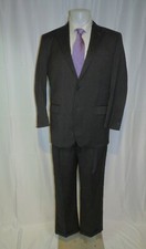 Brooks Brothers 1818 Madison Estrato Charcoal Gray Stripe Two Button Suit 41R