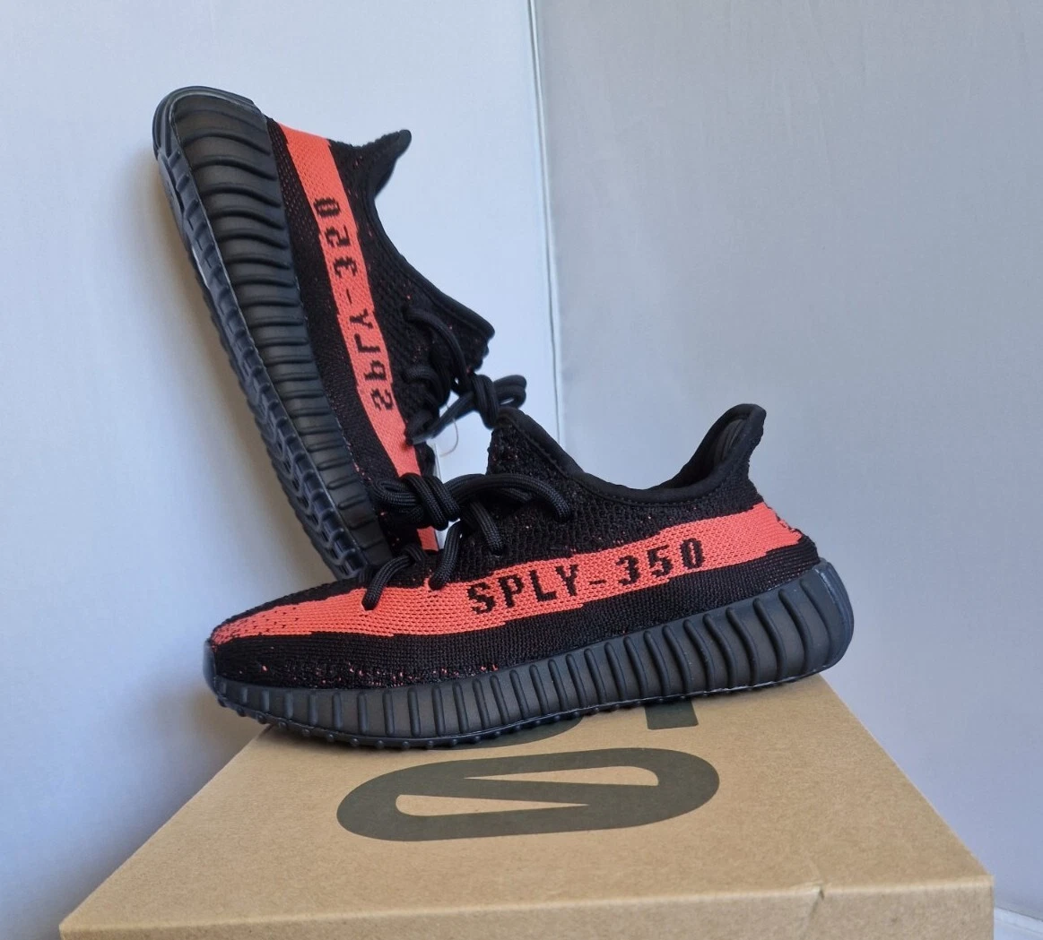 adidas Yeezy Boost 350 Red Stripe Bred UK US Brand | eBay