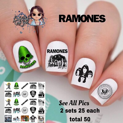 Ramones Waterslide Nail Decals Set Of 50  Instructions & Bonus