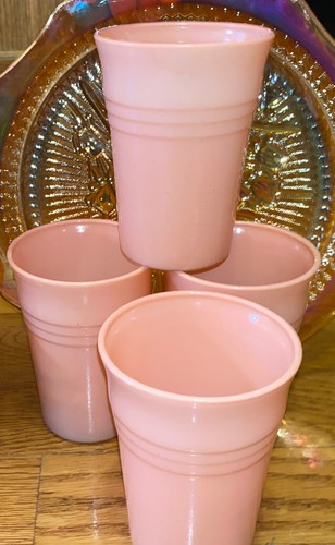 Hazel-Atlas Moderntone Pink 9 Oz Tumbler Glass - Picture 3 of 6