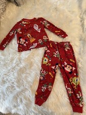 Red Boys Christmas Disney Character Pajama Set Sz XS 4/5 
