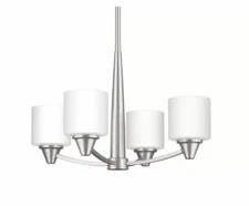 Park Harbor PHHL6284BN 22"W 4-Light Single Tier Shaded Chandelier w/Glass Shades