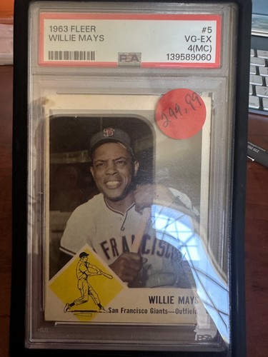 1963 Fleer WILLIE MAYS HOF #5 PSA 4 VG-EX - Picture 1 of 3