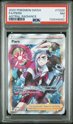 2022 POKEMON SWORD & SHIELD ASTRAL RADIANCE #TG28 FULL ART/PIERS PSA 7