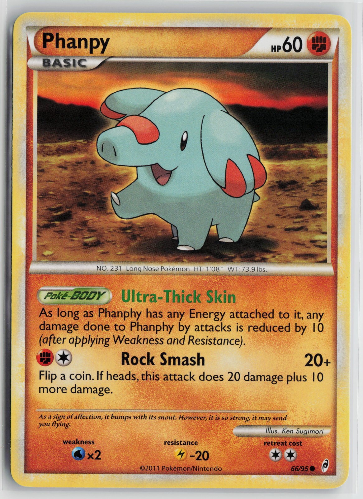 Pokemon Phanpy 66/95 Call of Legends NM card Normal