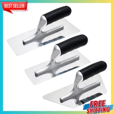 Venetian Plaster Finishing Trowel Set 3 PC Polished Stainless Steel with Rubber