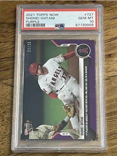 2021 Topps Now Shohei Ohtani #727 Purple /25 Baseball Los Angeles Angels PSA 10
