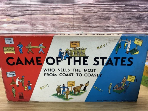 Vintage 1950's Game of the States  board game by Milton Bradley Complete