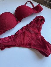Completino intimissimi ROSSO push up e brasiliana in pizzo taglia 3