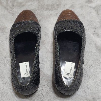 Moreschi Dress Shoes Mens Size 8.5 Black Woven Leather Cap  display picture 1