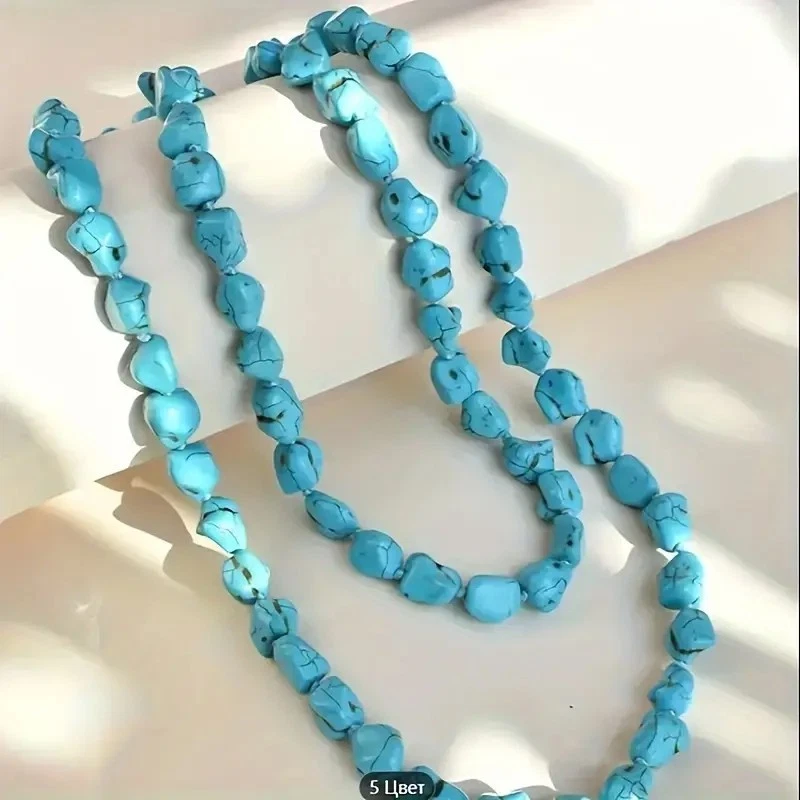 TÜRKIS (Howlith) Collier Kette endlos 115 cm - Bild 3 von 4