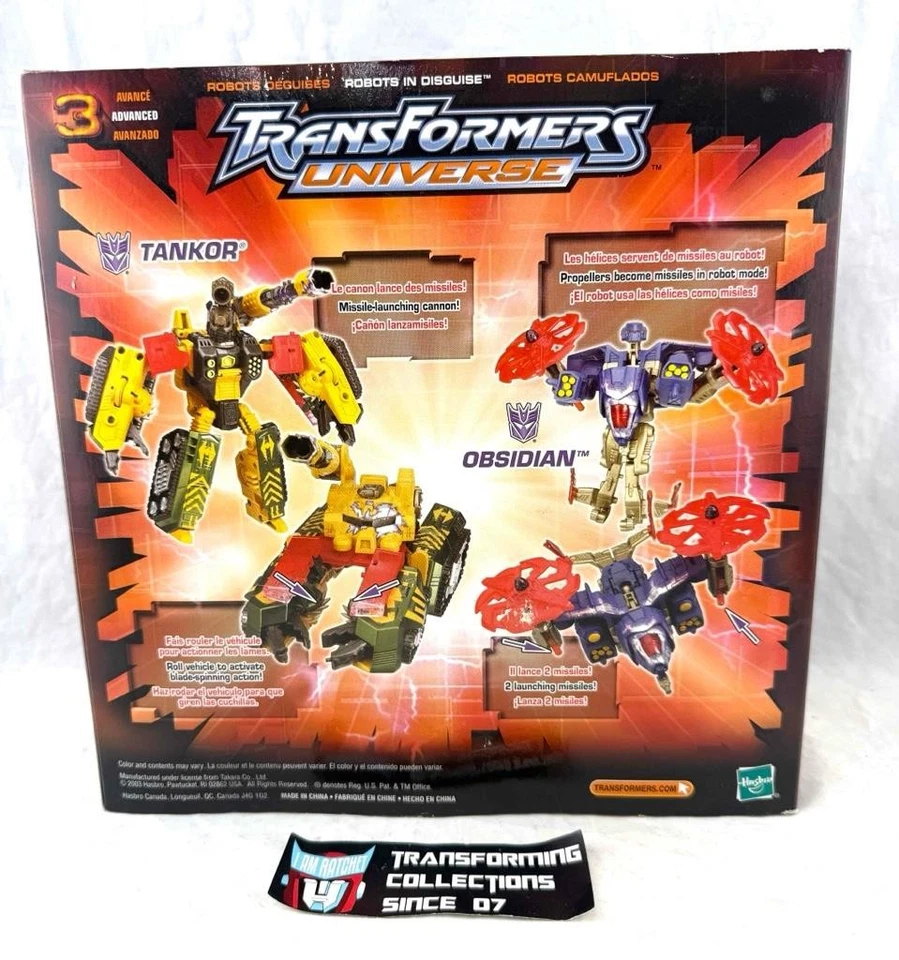 Transformers 2003 Universe Tankor & Obsidian sin usar, en caja sellada Foto 2 de 2