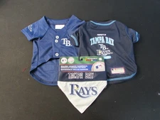 NEW 3 Pc Pets First Sports Tampa Rays Dog Apparel Clothes Size XS Extra Small