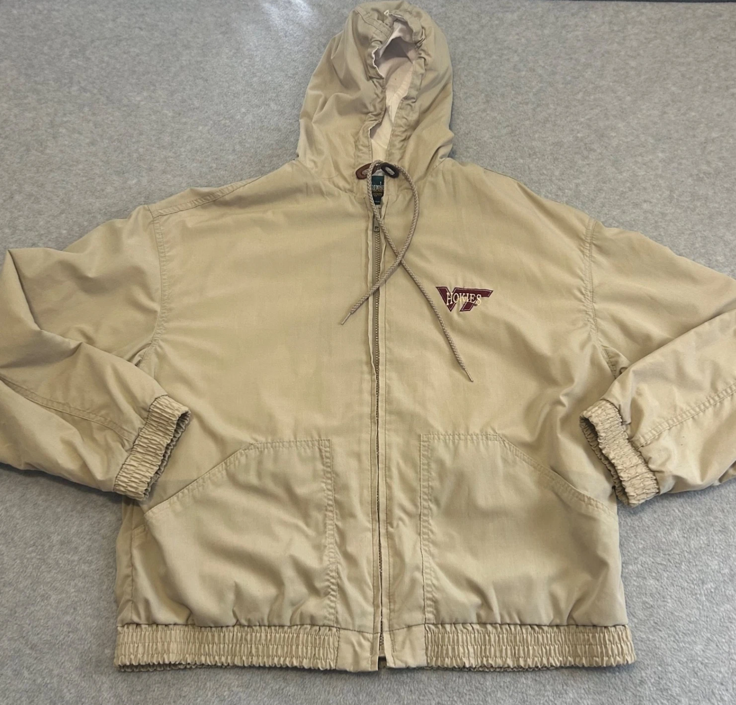 Virginia Tech Jacket Mens Large Tan Dunbrooke Images Windbreaker Hokie