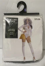Honey Bee Keeper Halloween Costume Adult XL Teddy Hat Warmers Purse BNIB